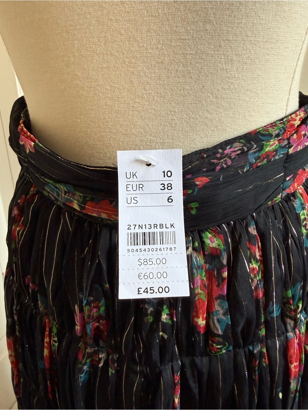 TOPSHOP Black Floral Ruffle Maxi Skirt - Picture 9 of 11